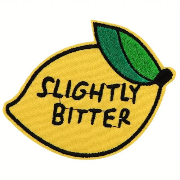 Slightly Bitter Embroidered Iron On Patch Lemon Funny Sassy Crafts - Picture 5 of 6
